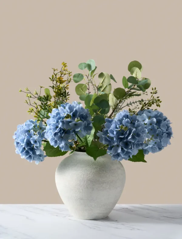 hydra_blue Faux Arrangement — Eucalyptus & Hydrangea