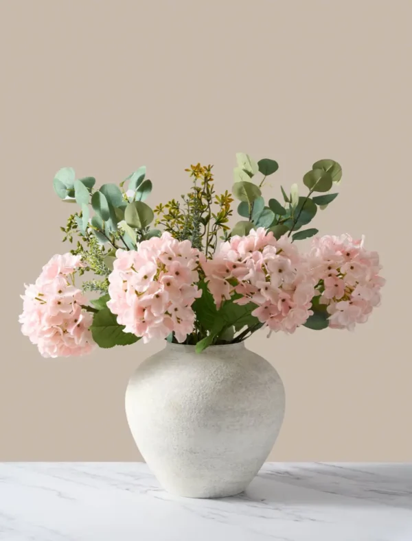 hydra_pink Faux Arrangement — Eucalyptus & Hydrangea