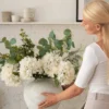 Eucalyptus & White Hydrangea Faux Arrangement