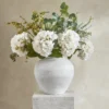 Eucalyptus & White Hydrangea Faux Arrangement