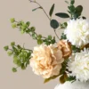 Cream Peony & Eucalyptus Faux Arrangement