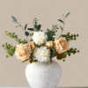 Cream Peony & Eucalyptus Faux Arrangement