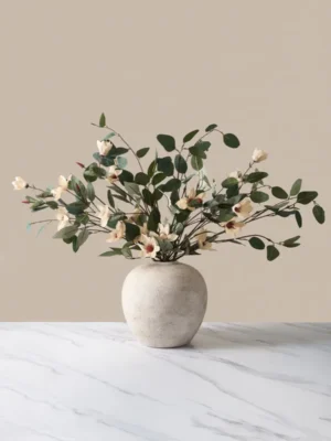 p106_main Eucalyptus & Cream Magnolia Faux Arrangement