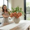 Eucalyptus & Apricot Hydrangea Faux Arrangement