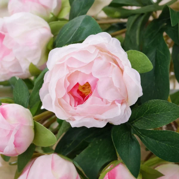 Detail Image - Fabric Petal Close-up Stella Premium Real-Touch Faux Peony Stem - Silk Peonies for Home Decor