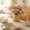 Styling Image - Home Decoration Setup Peach & White Wildflower Faux Bouquet (12 Stems)